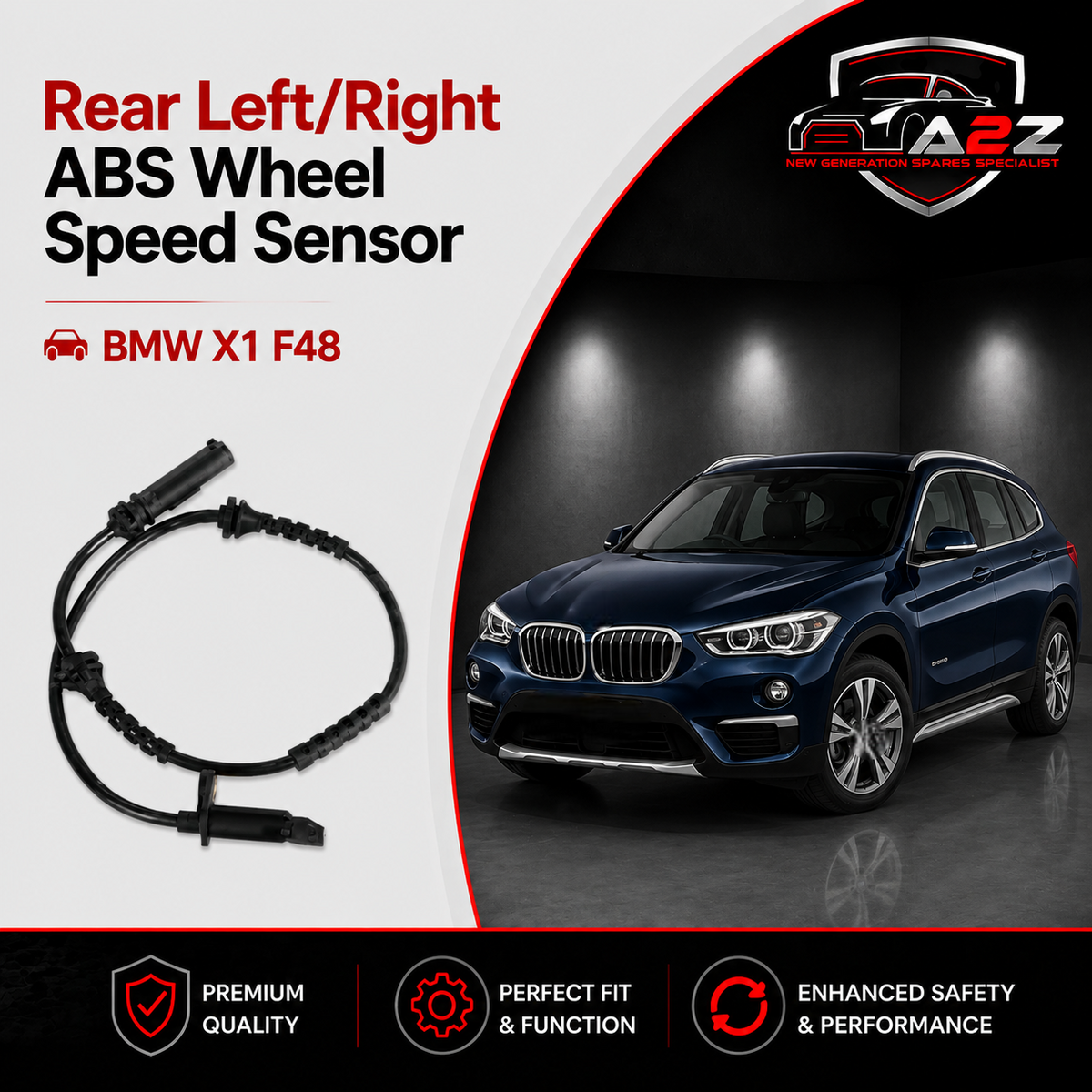 Rear Left/Right ABS Wheel Speed Sensor 34526850764 34526858467 Compatible With BMW X1 F48