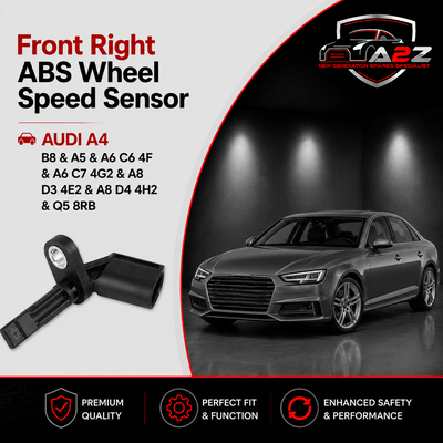 Front Right ABS Wheel Speed Sensor 4E0927804F 4E0927804D Compatible With AUDI A4 B8  & A5 & A6 C6 4F & A6 C7 4G2 &  A8 D3 4E2 & A8 D4 4H2 & Q5 8RB