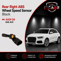 Rear Right ABS Wheel Speed Sensor Black WHT003858 1K0927808 Compatible With AUDI Q3 8UB, 8UG