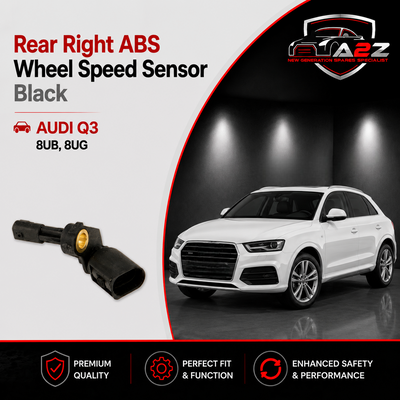 Rear Right ABS Wheel Speed Sensor Black WHT003858 1K0927808 Compatible With AUDI Q3 8UB, 8UG