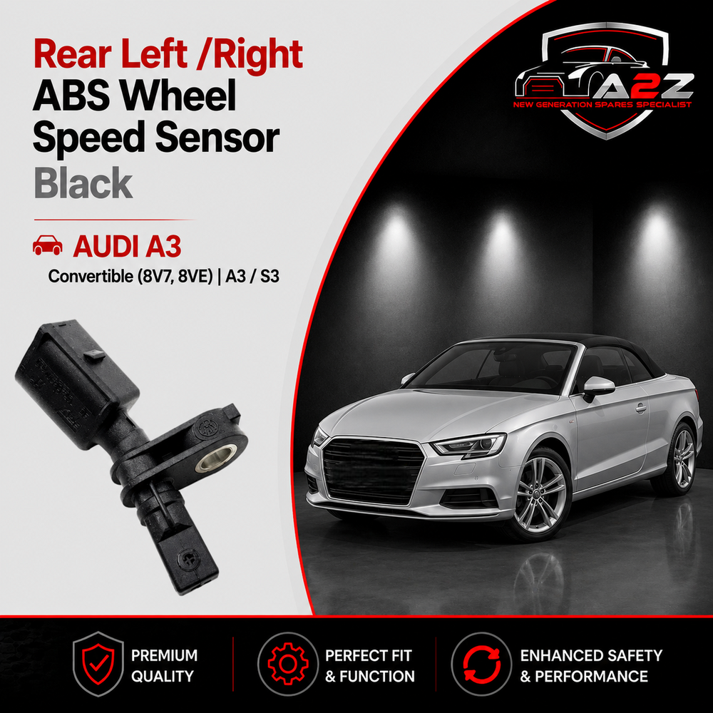 Rear Left/Right ABS Wheel Speed Sensor Black WHT003864 Compatible With AUDI A3 Convertible (8V7, 8VE) | A3 / S3