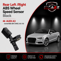 Rear Left/Right ABS Wheel Speed Sensor Black WHT003864 Compatible With AUDI A3 Convertible (8V7, 8VE) | A3 / S3