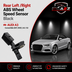 Rear Left/Right ABS Wheel Speed Sensor Black WHT003864 Compatible With AUDI A3 Convertible (8V7, 8VE) | A3 / S3