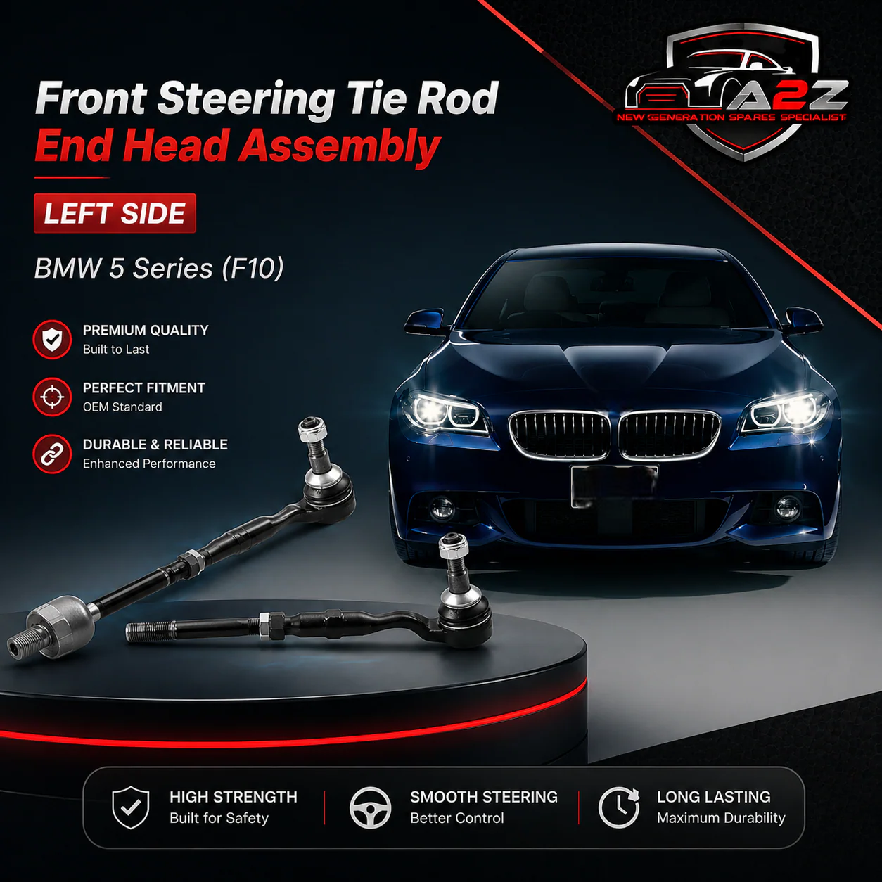 Front Steering Tie Rod End Head Assembly (Rack End & Tie Rod End) Right & Left Set 32106784716 32106784719  Compatible With  BMW 5 Series (F10) & 5 Gran Turismo (F07) & 6 Convertible (F12) & 7 Series (F01, F02, F03, F04)