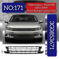 Front Bumper Grill 3G0853671 3G0853677A9B9 3G0853677A 3G0853677A9B9 Compatible With Volkswagen PASSAT B8 (362) Tag No.171