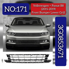 Front Bumper Grill 3G0853671 3G0853677A9B9 3G0853677A 3G0853677A9B9 Compatible With Volkswagen PASSAT B8 (362) Tag No.171
