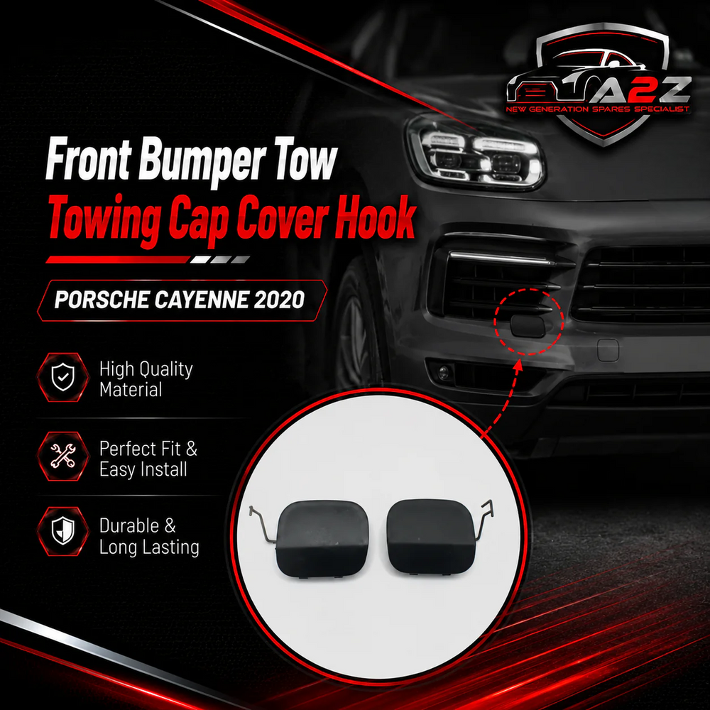 Front Bumper Tow Towing Cap Cover Hook Left 9Y0807155G2X Right 9Y0807156G2X Compatible with PORSCHE CAYENNE 2020