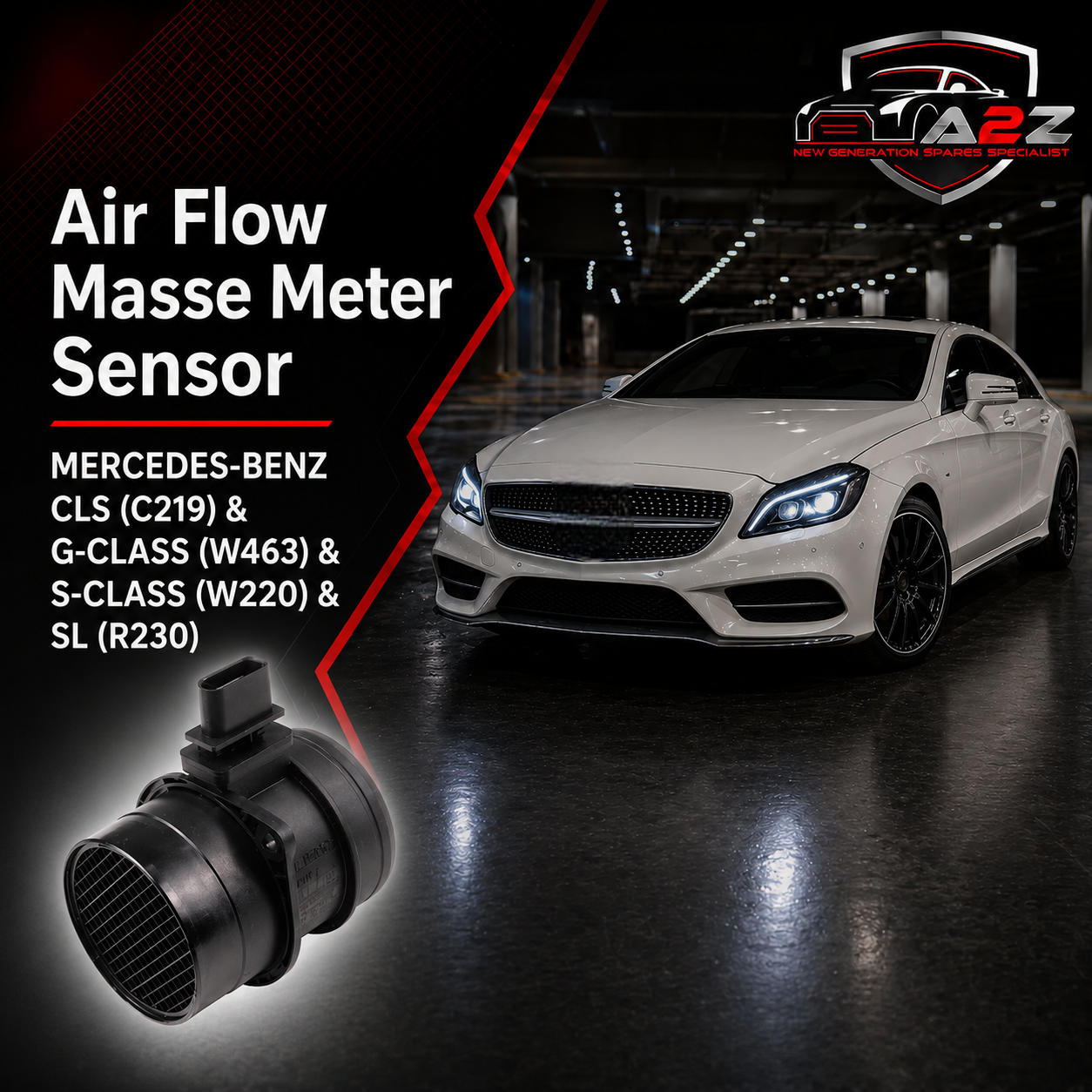 Air Flow Masse Meter Sensor A0280217810 1130940048 Compatible With MERCEDES-BENZ CLS (C219) & G-CLASS (W463) & S-CLASS (W220) & SL (R230)