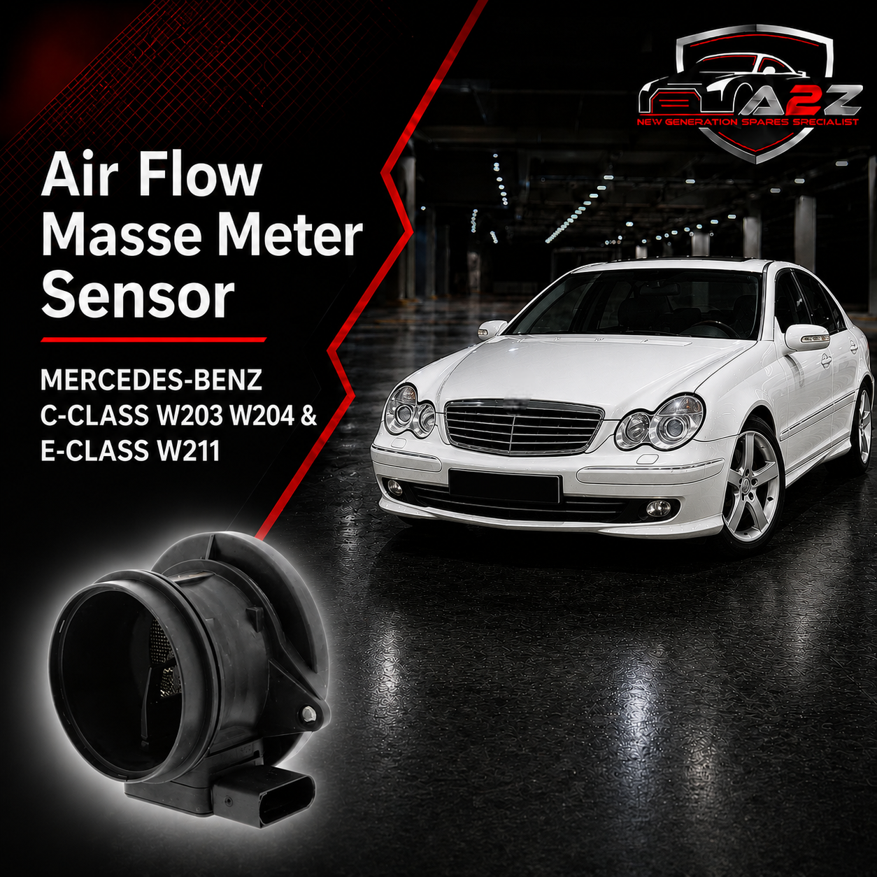Air Flow Masse Meter Sensor 2710940248/271094024880/A2710940248/A271094024880 Compatible With MERCEDES-BENZ C-CLASS W203 W204 &  E-CLASS W211