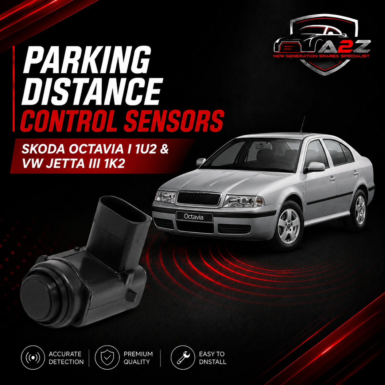 Parking Distance Control Sensors 3D0919275 Compatible With  SKODA OCTAVIA I 1U2 & VW JETTA III 1K2 Tag-PS-21