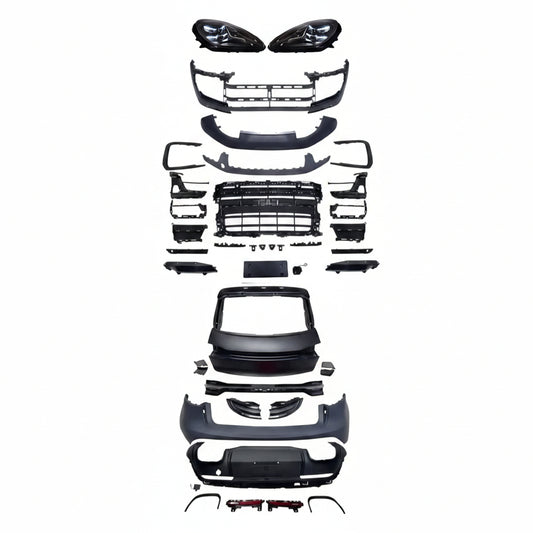 A To Z Compatible With Porsche Macan (2014-2017) 95b 95b.195 Β.2 Upgrade Facelift Convert To 2024 95b.3 Body Kit Bodykit Through Taillight Laser Headlight Plug And Play Hood Bumper Red CC-7955 (Shipping Cost Not Included In Price)