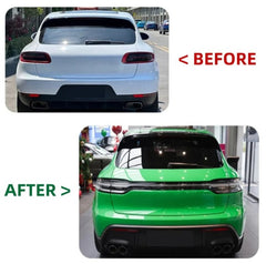 A To Z Compatible With Porsche Macan (2014-2017) 95b 95b.195 Β.2 Upgrade Facelift Convert To 2024 95b.3 Body Kit Bodykit Through Taillight Laser Headlight Plug And Play Hood Bumper Red CC-7955 (Shipping Cost Not Included In Price)