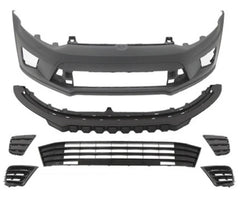 A To Z Compatible With Vw Volkswagen Polo 2010-2024 Upgrade Facelift Convert To R400 R Line Style Front Bumper Bodykit Fog Lamp Light Grill Mesh Front CC-7215 (Shipping Cost Not Included In Price)