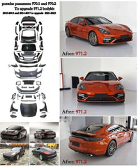 A To Z Compatible With Porsche Panamera 970.1970.2 (2010-2013) Upgrade Facelift Convert To (2018-2023) 971.2 Bodykit Bumper Headlight Taillight Trunk 1:1 CC-8546 (Shipping Cost Not Included In Price)
