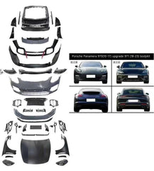 A To Z Compatible With Porsche Panamera 970.1970.2 (2010-2013) Upgrade Facelift Convert To (2018-2023) 971.2 Bodykit Bumper Headlight Taillight Trunk 1:1 CC-8546 (Shipping Cost Not Included In Price)