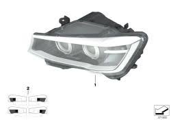 Headlight Headlamp Left 63117401131 & Right  63117401132  (Without Blaster) Compatible With BMW X1 E48  (2014-2016) Xenon