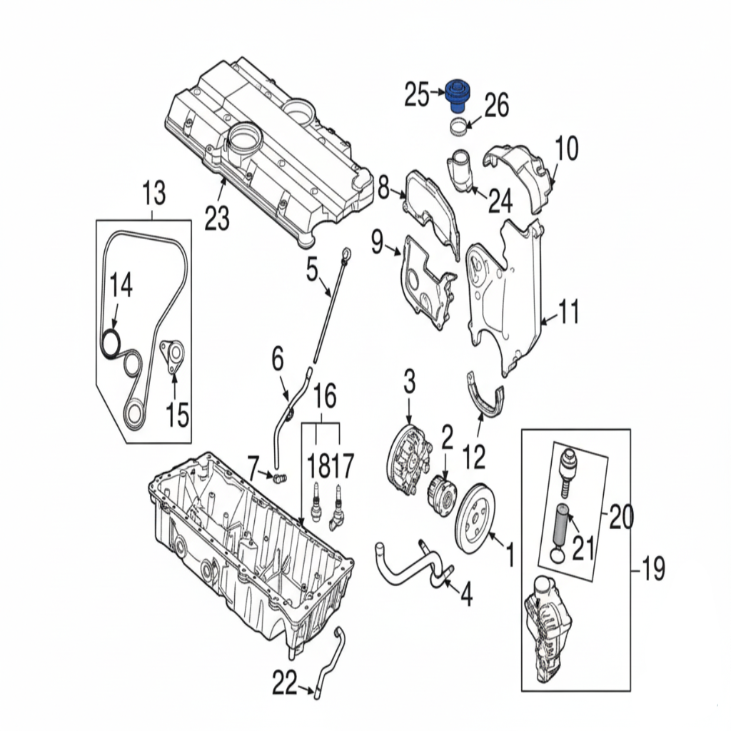 Oil Filter Housing Cap 30677911 Compatible With VOLVO S60 & S80 & XC60