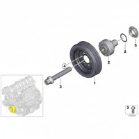 Crankshaft Pulley 11237519629 Compatible With BMW 3 Series  (E90) & 5 Series  (E60) & X3 (E83) Tag-CP-03