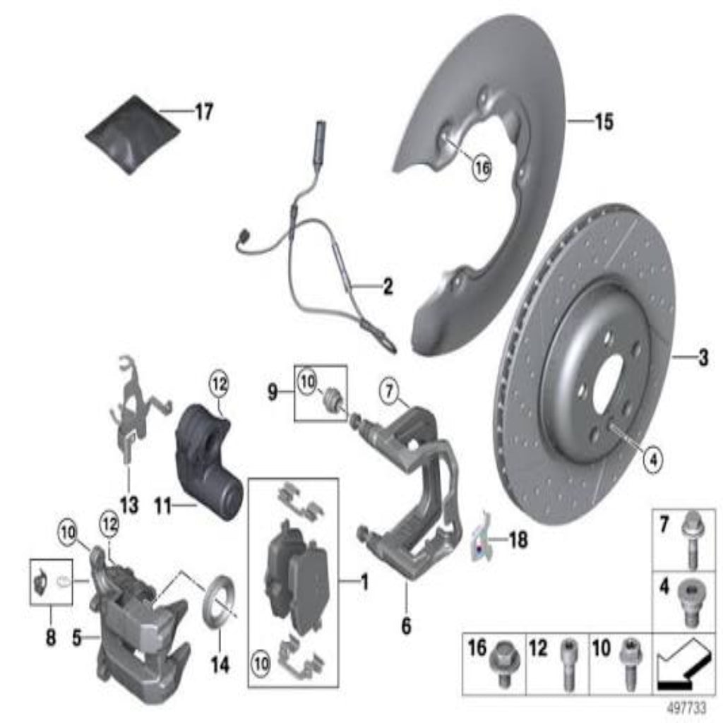 Rear Brake Disc Left 34206896227 & Right 34206896228 Set Compatible With BMW 3 Series G20 G28 G80