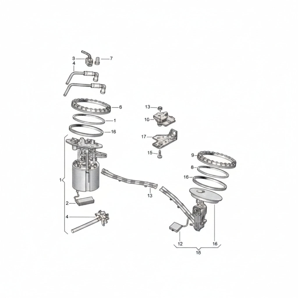 Fuel Pump Assembly 4G0919050C Compitable with Audi A6 4G 11-18  Diesel Type Tag No.06