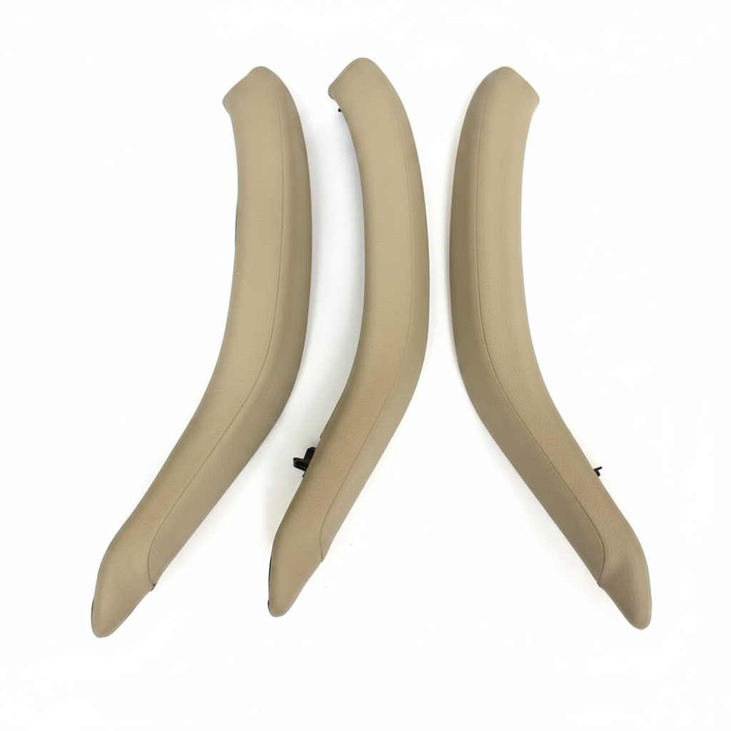 Inner Door Pull Handle Leather Cover Left Beige 51417345931 Right 51417345932 Comaptible With BMW X5 X6 F15 F16