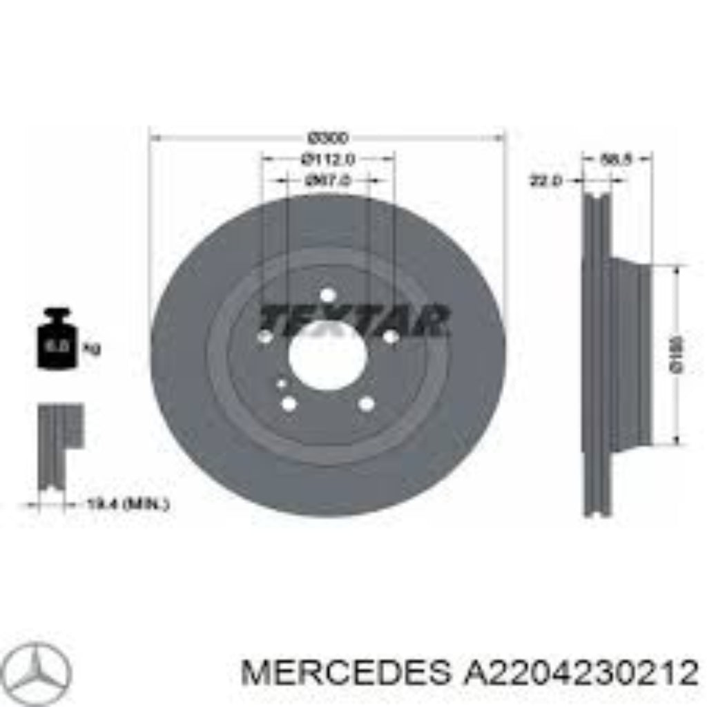 Rear Brake Disc Set A2204230212 A220423021264 Compatible With MERCEDES-BENZ S-CLASS (W220, V220)