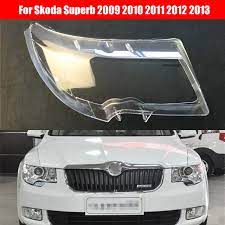 Car Headlight lens Cover Front Headlamp Cover Transparent Lampshade Headlight Lens shell for Skoda Superb 2009 - 2012.