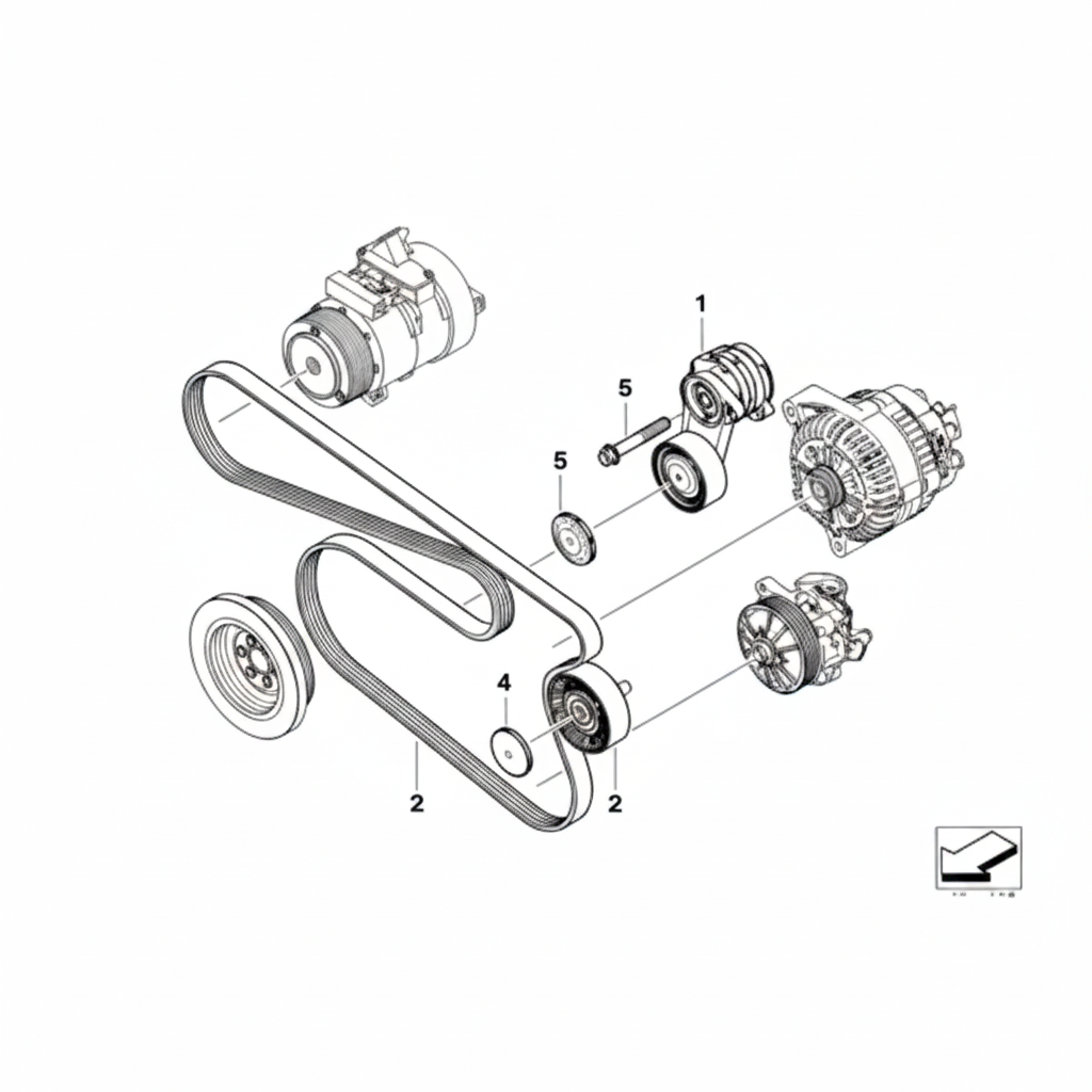Belt Tensioner With Pulley 11287530314 11287535860 11288624196 Compatible with BMW 3 Series (E90) & 5 Series (E60) & 7 Series (E65, E66, E67) & X1 (E84) & X5 (E70) & X3 (E83)  Tag no: 6