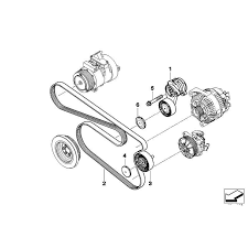 Belt Tensioner With Pulley 11287530314 11287535860 11288624196 Compatible with BMW 3 Series (E90) & 5 Series (E60) & 7 Series (E65, E66, E67) & X1 (E84) & X5 (E70) & X3 (E83)  Tag no: 6