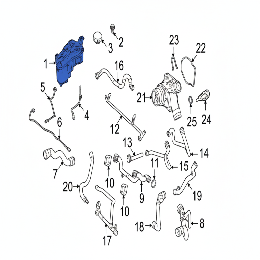 Coolant Bottle LR004080 LR002627 30792150 31200320 COMPATIBLE WITH  LAND ROVER FREELANDER 2 L359 | LR2 Tag-B-04