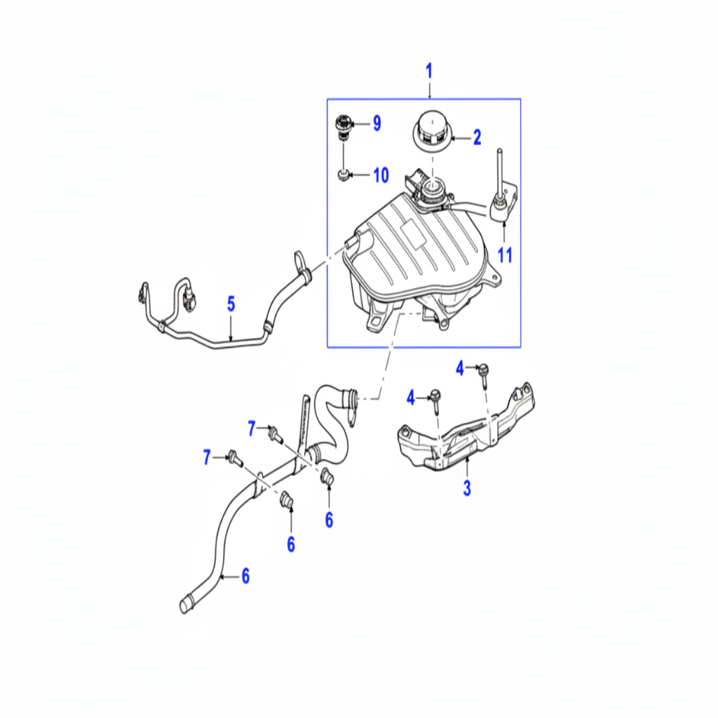 Coolant Bottle C2D36671 C2D5120 AW938A080AD AW938A080AE Compatible With JAGUAR XJ X351 Tag-B-21