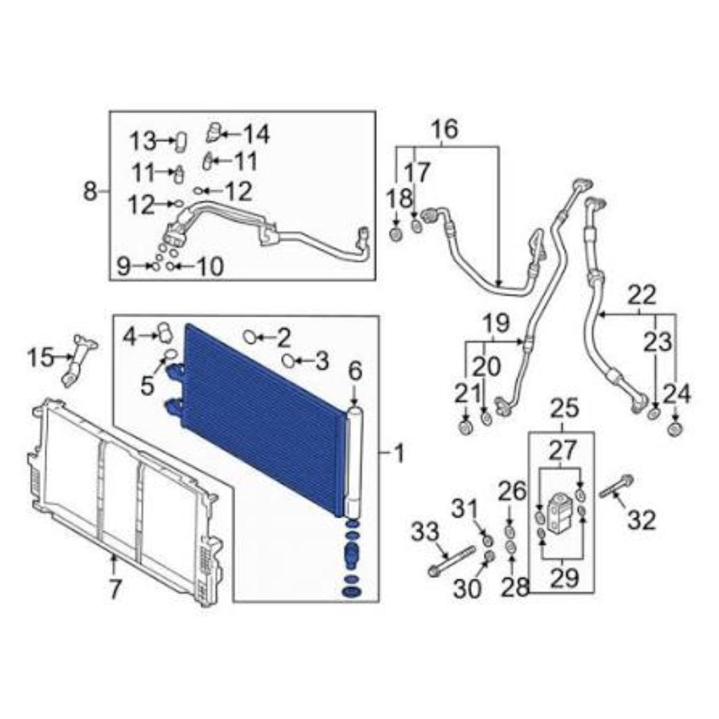 AC Condencer 32411226 Compatible With Volvo S60 V60 XC60 S90 V90