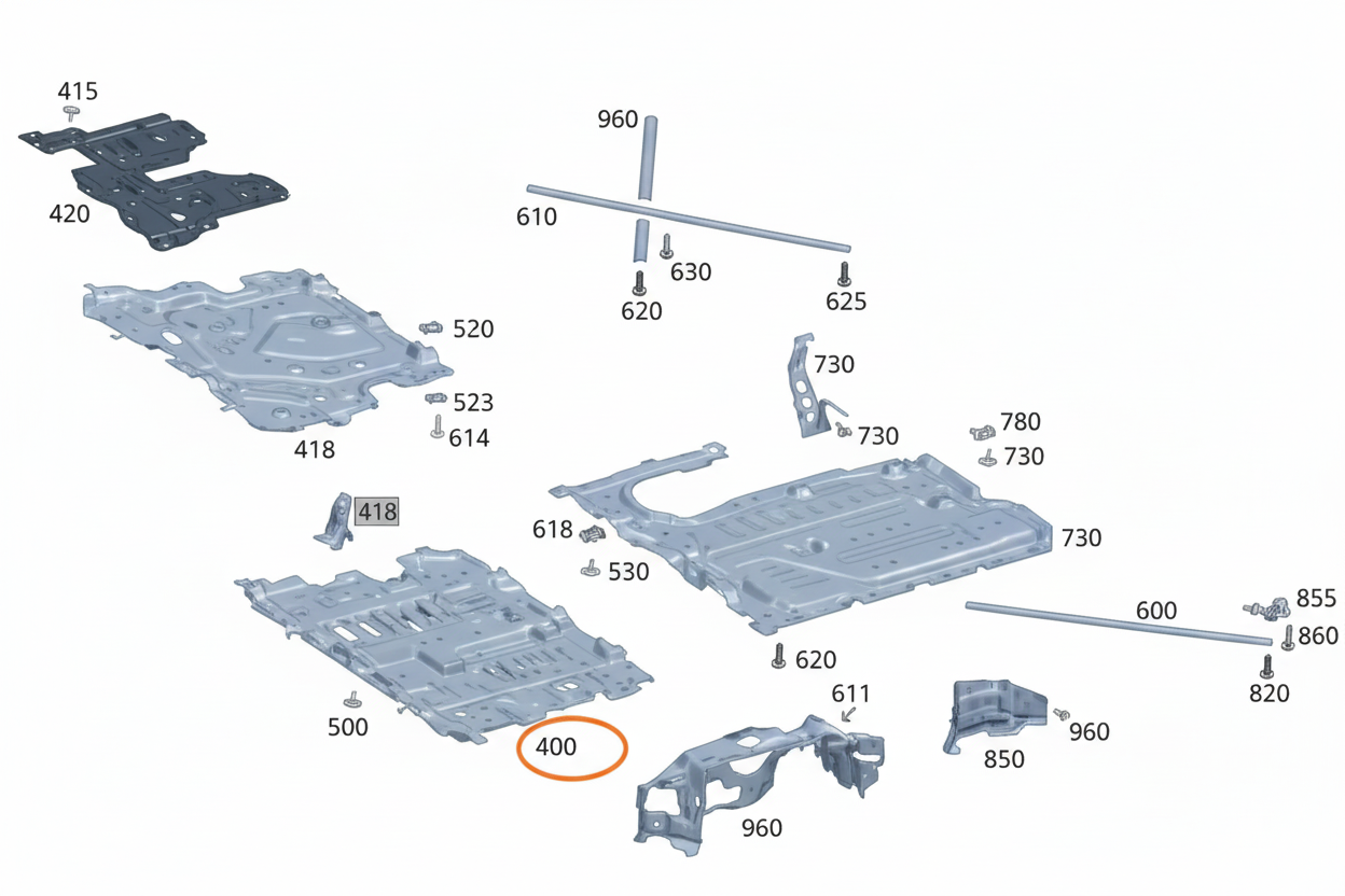 Engine Cover 2235200400 Compatible With Mercedes Benz W223 S Class (2021)