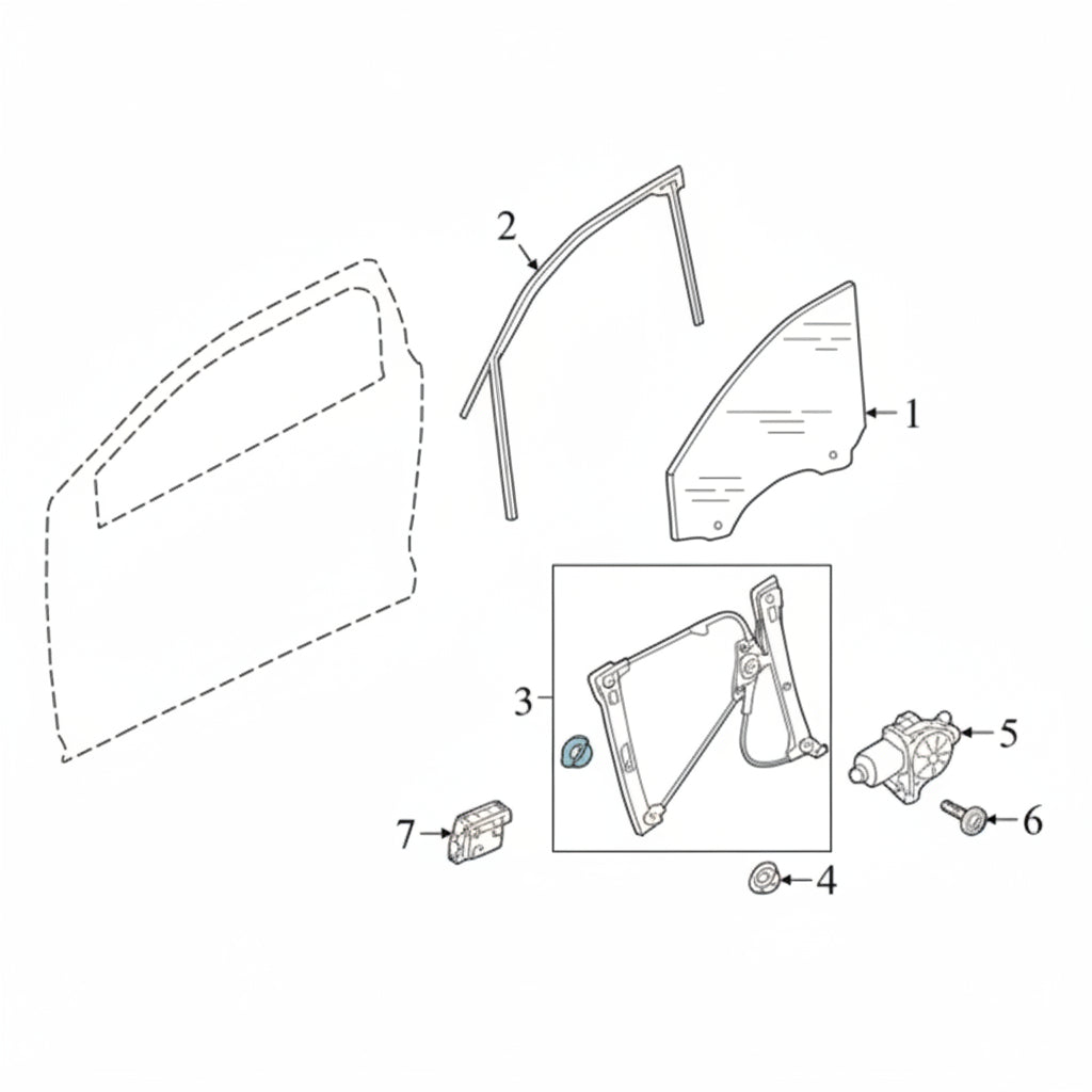 Front Left Glass Machine 8W0837461 Compatible With AUDI A4 (N.M)