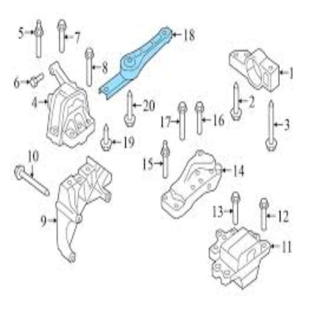 Rear Torqe Mount (Engine Mount) 3C0199855M Compatible With AUDI Q3