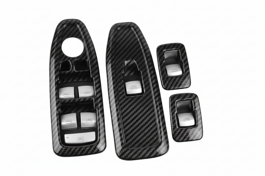 Carbon Fiber Front Armrest With Window Switch Cover Panel Set 51427289346 51427283835 51429208106 Compatible With BMW 3 Series F30