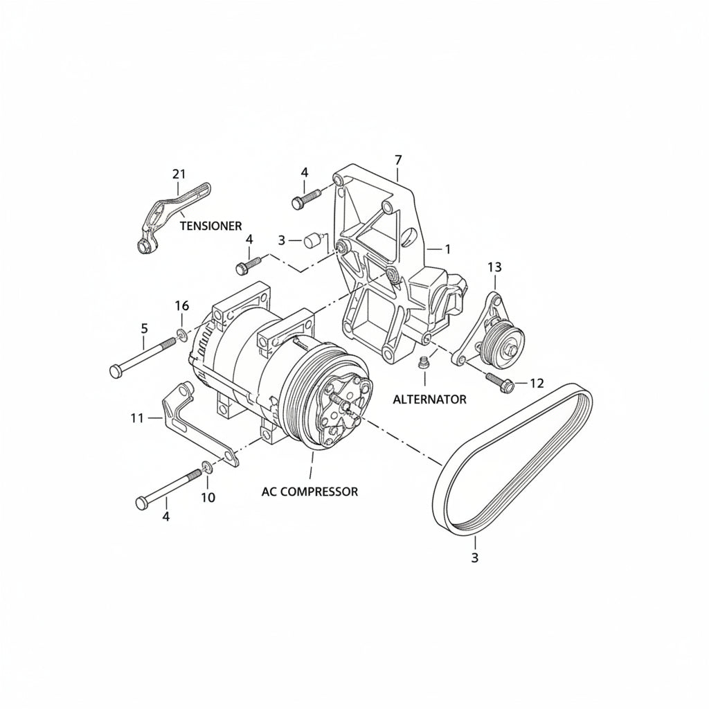 Belt Tensioner With Pulley 58260511 058260849 053903137B Compatible With SKODA OCTAVIA I (1U2)