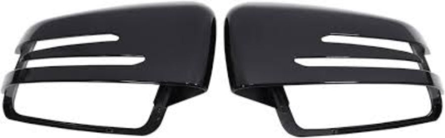 Side Mirror upper cover (Side Mirror cover) Glossy Black Left A2128100164 &  Right A2128100264 Compatible With Mercedes Benz C-CLASS W204  & E-CLASS W212 & W221 W117 W176 W246 W156TAG-SMC-101