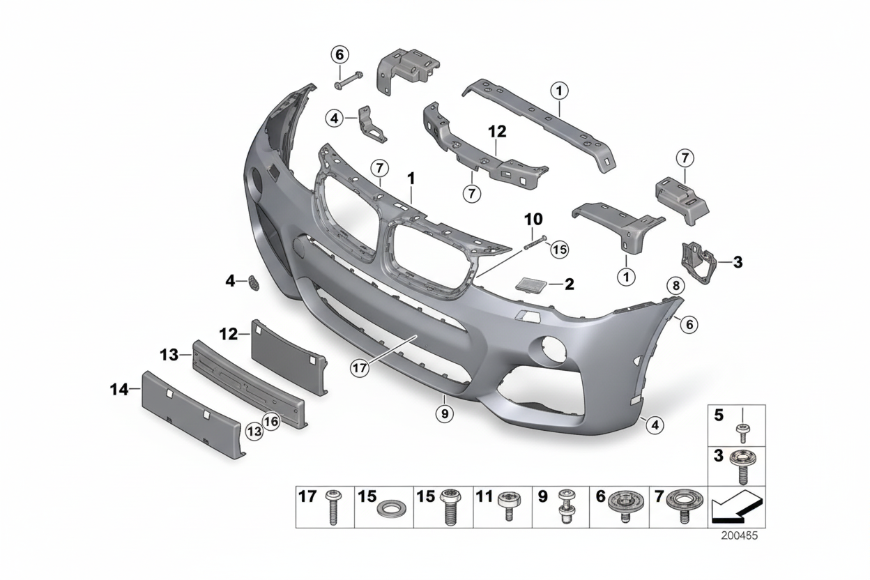 Front Bumper 51118064117 Compatible With BMW F25 (2014-17)