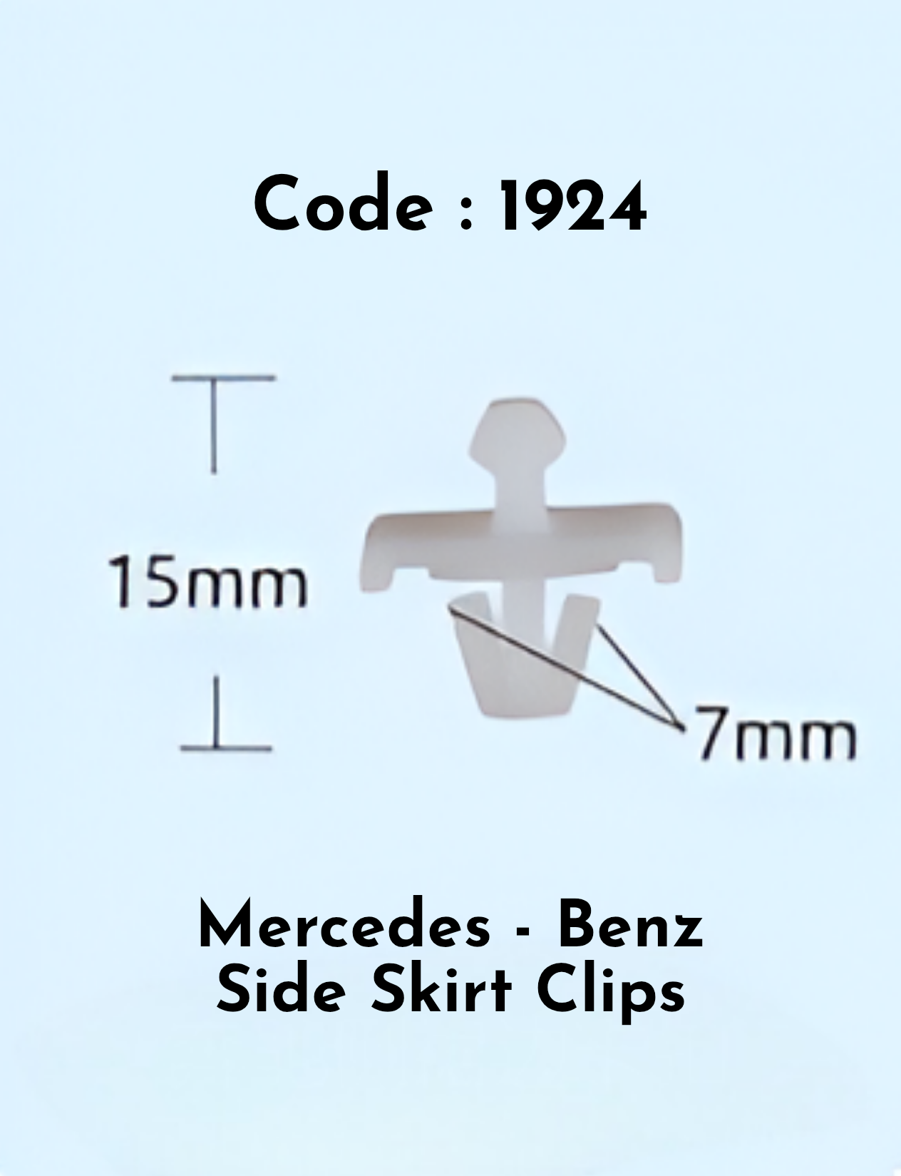 Side Skirt Cips  (Set of 10) Code:1924 Compatible With Mercedce Benz