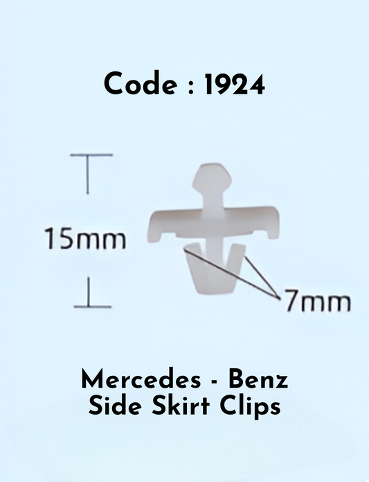 Side Skirt Cips  (Set of 10) Code:1924 Compatible With Mercedce Benz