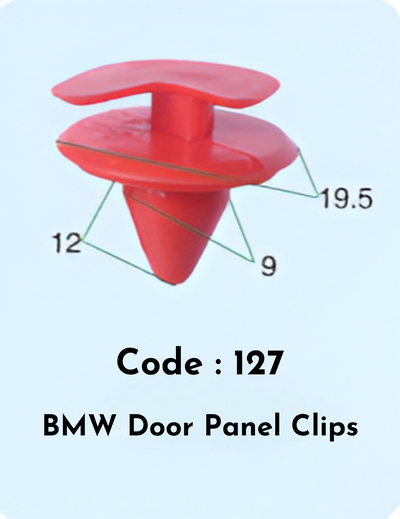 Door Panel Clips (Set of 10) Code:127 Compatible With BMW