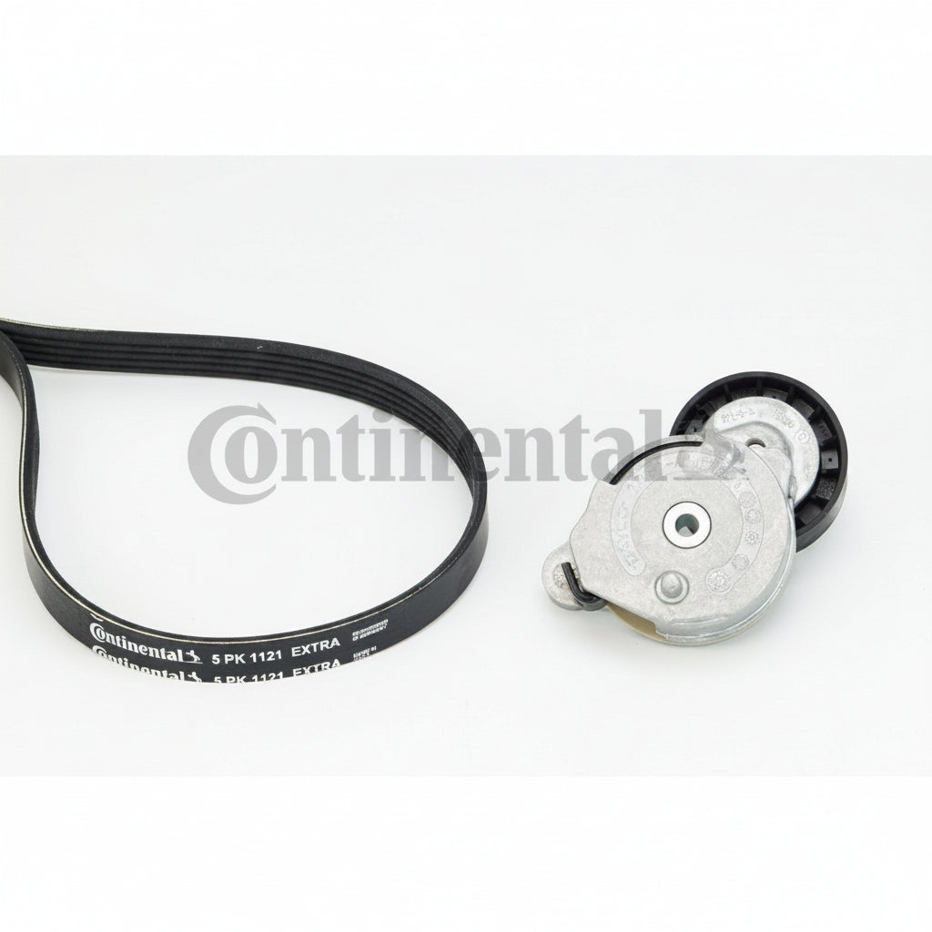 Multi Rib Belt Kit 5PK1121EXTRAK1 31401425 30757514 31258381 31330379 Compatible With VOLVO S60 II (134), XC60 I SUV (156) (CONTINENTAL)