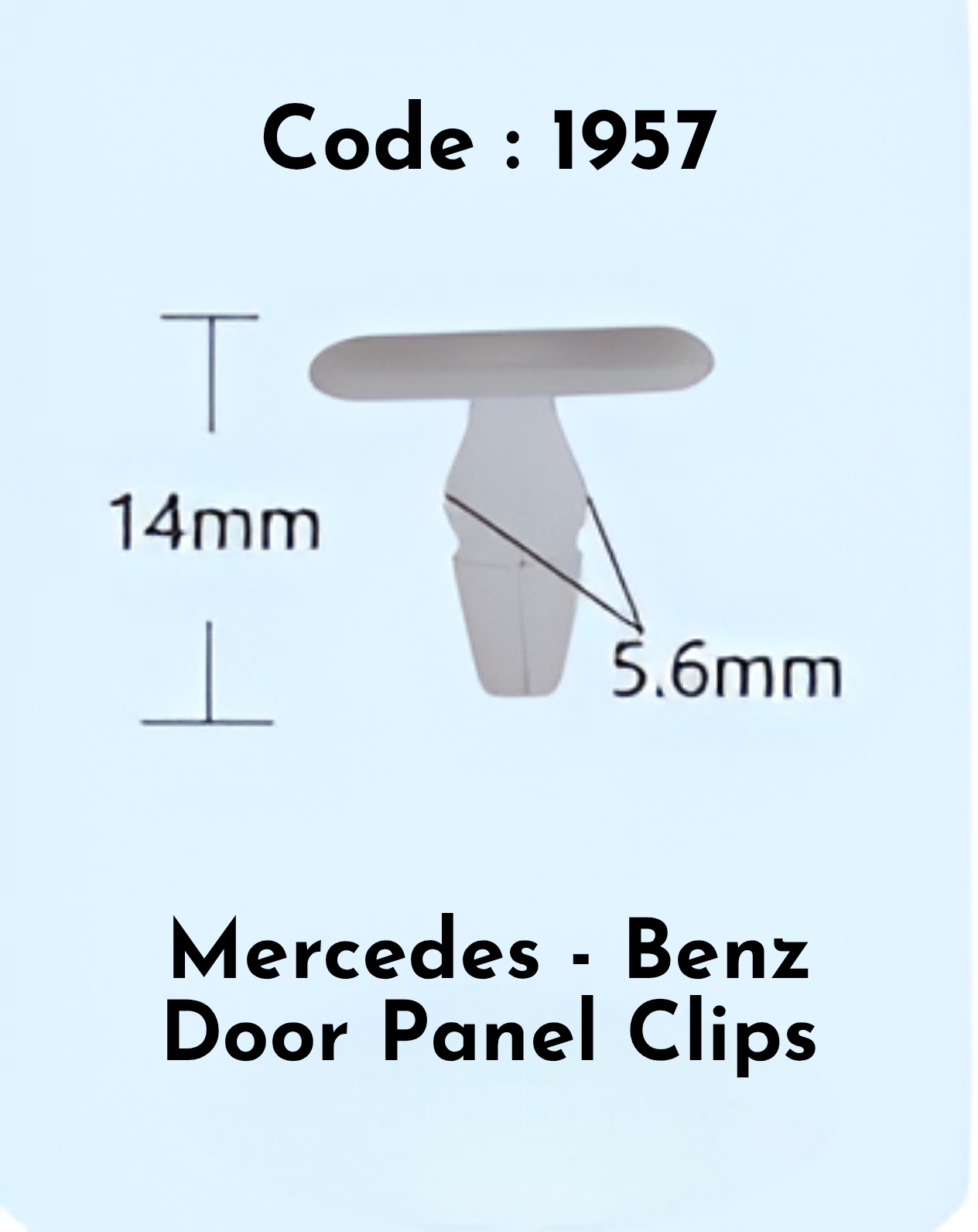 Door Panel Clips  (Set of 10) Code:1957 Compatible With Mercedce Benz