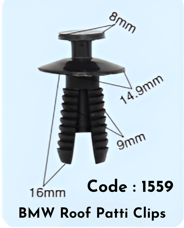 Roof Patti Clip {Set Of 10} Code:1559 Compatible With BMW