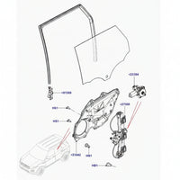 Rear Left Power Window Regulator With Motor LR026718 Compatible with LAND ROVER RANGE ROVER EVOQUE (L538)
