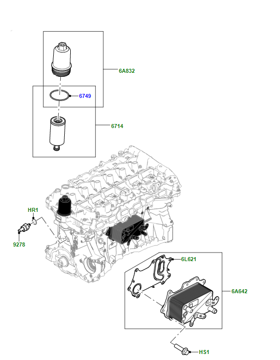 Oil Filter E1004HD672 & LR133455 & OX1338D Compatible with  LAND ROVER DEFENDER Station Wagon (L663) & DISCOVERY V (L462) & RANGE ROVER V (L460) Tag.311