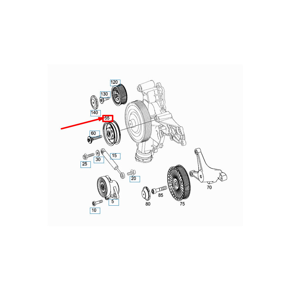 Belt Idler Pulley 2722021419 A2722021419 A2722021219 Compatible with MERCEDES-BENZ C-CLASS (W203) & C-CLASS (W204) & CLC-CLASS (CL203) E-CLASS (W211) & E-CLASS (W212) Tag no : 21