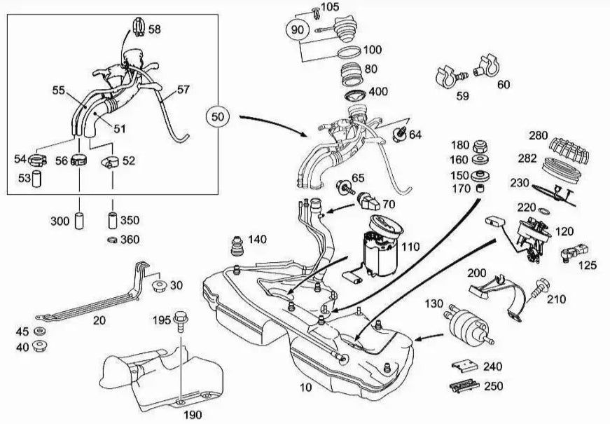 Fuel Pump 2034705394 2034705094  Compatible With MERCEDES-BENZ C-CLASS (W203) No:- 88