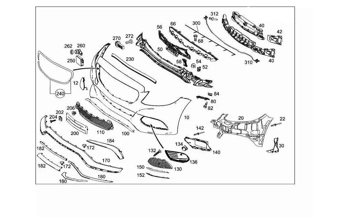 Front Bumper Lower Grill 2058852701 Compatible With Mercedes-Benz C-CLASS W205 (2015-2018) Tag No.130